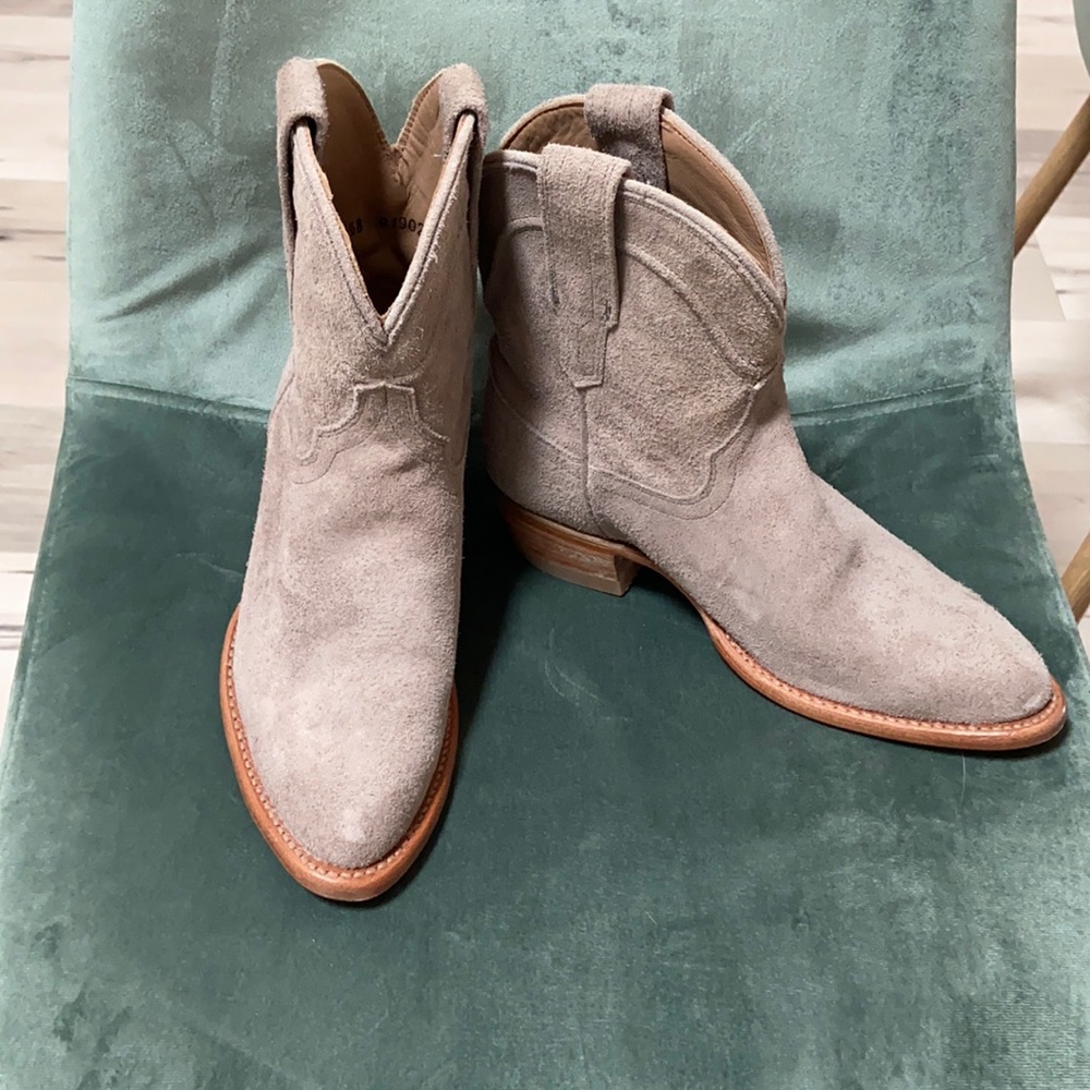 Tecovas booties in gray suede